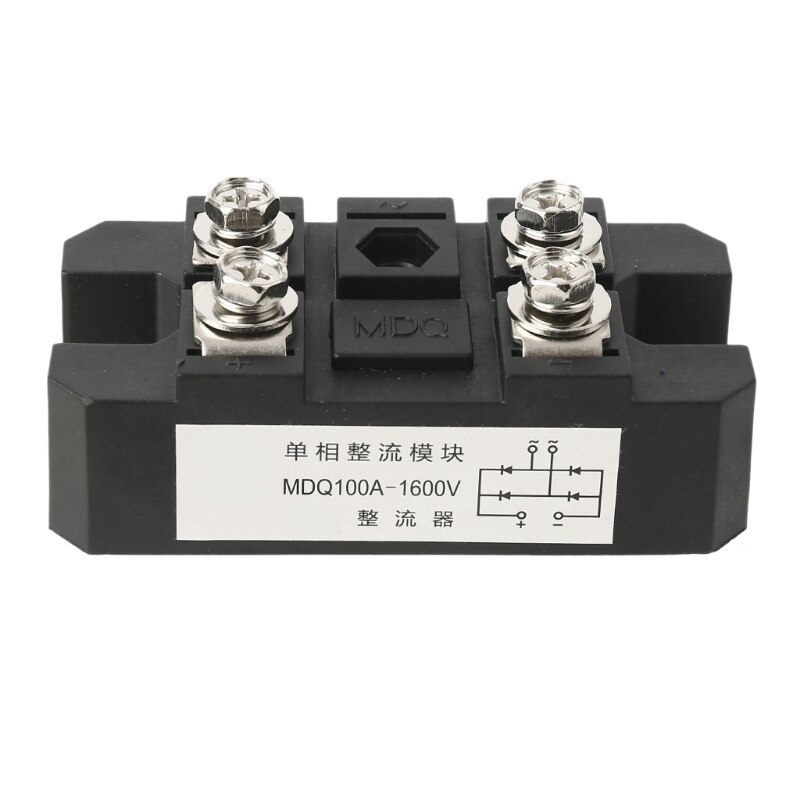 MDQ 4 Terminals Black Single-Phase Diode Bridge Rectifier 100A Amp High Power 1600V Bridge Rectifier Module