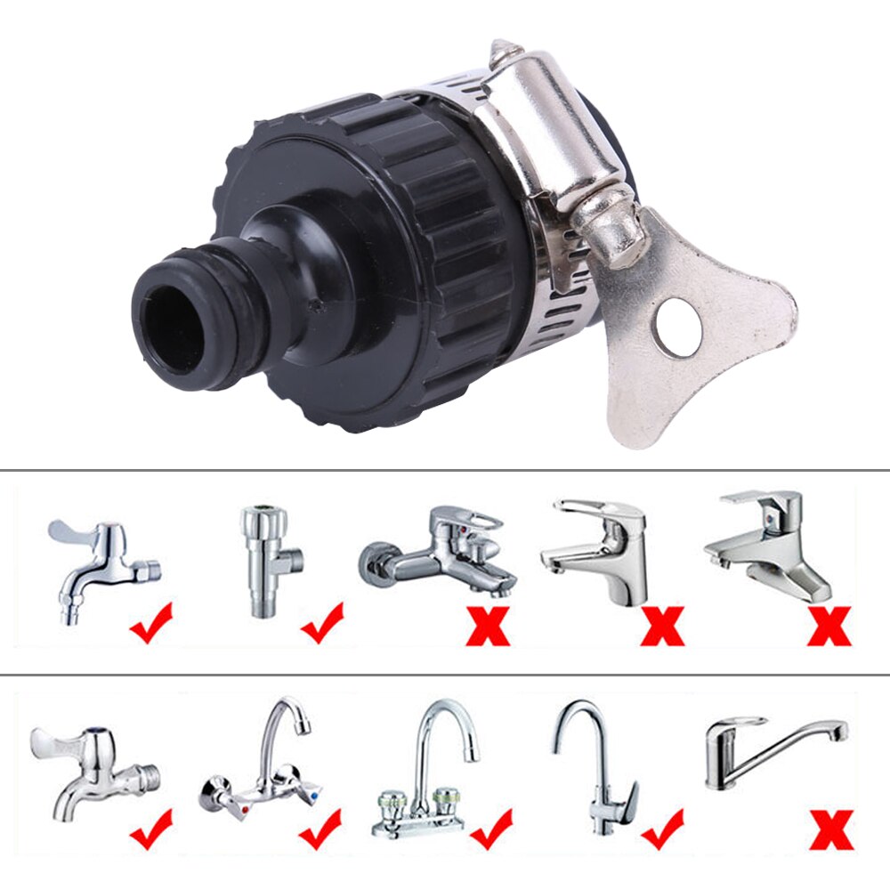Universal Water Faucet Adapter With 1/2" Thread Hose Fitting Garden Irrigation Suitable For Transfer 15-20mm Diameter Tap 1 PC