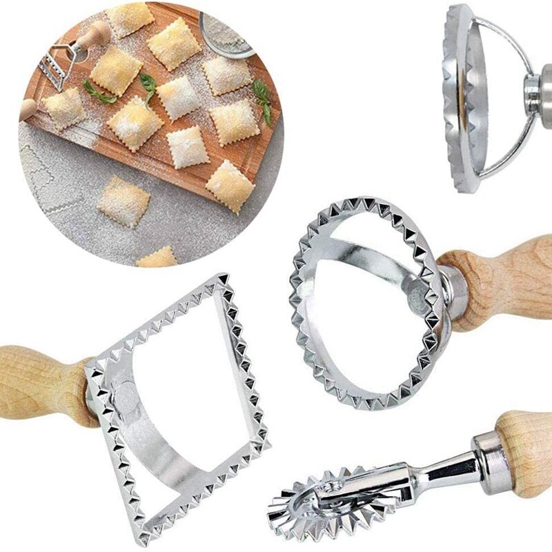 Ravioli producent nóż zestaw stempli prowadzący krajalnica robić ciasta i stemple z drewnianą rączką robić Ravioli, makaronu, pierogów