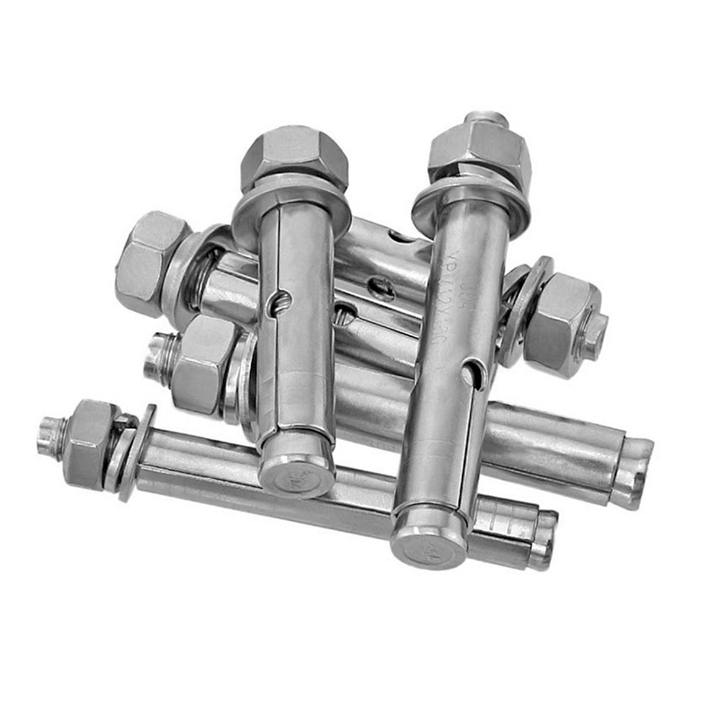 4 PCS M6 x 60 Expansion Bolt 304 Stainless Steel M6 x 60 mm Sleeve Anchor Bolts for Brick Wall Concrete