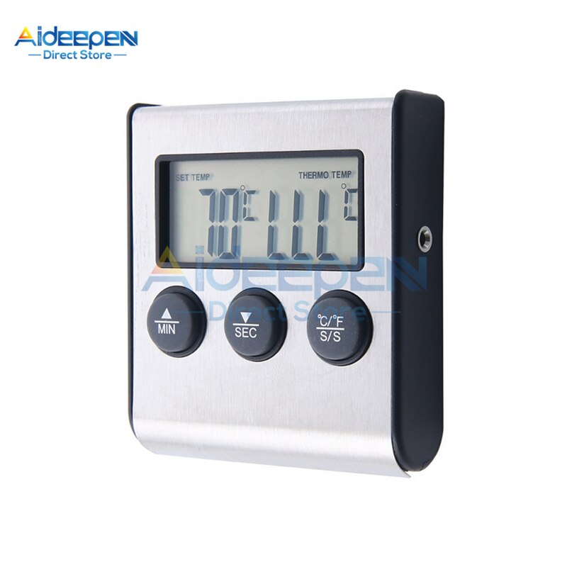LCD Digital Oven Thermometer Kitchen Food Cooking Meat BBQ Probe Thermometer With Timer Water Milk Temperature Cooking Tools