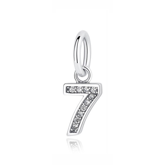 100% 925 Sterling Silver Classic Digital Women's Charm DIY Jewelry Pendant Jewelry: 791345CZ