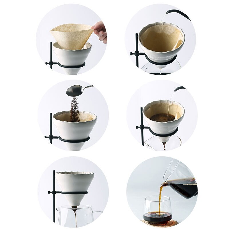 Hand-Made Coffee Kettle Filter Apparatus Set 700ml Coffee Filter Cup Filter Holder Sharing Pot Over Coffee Maker^^