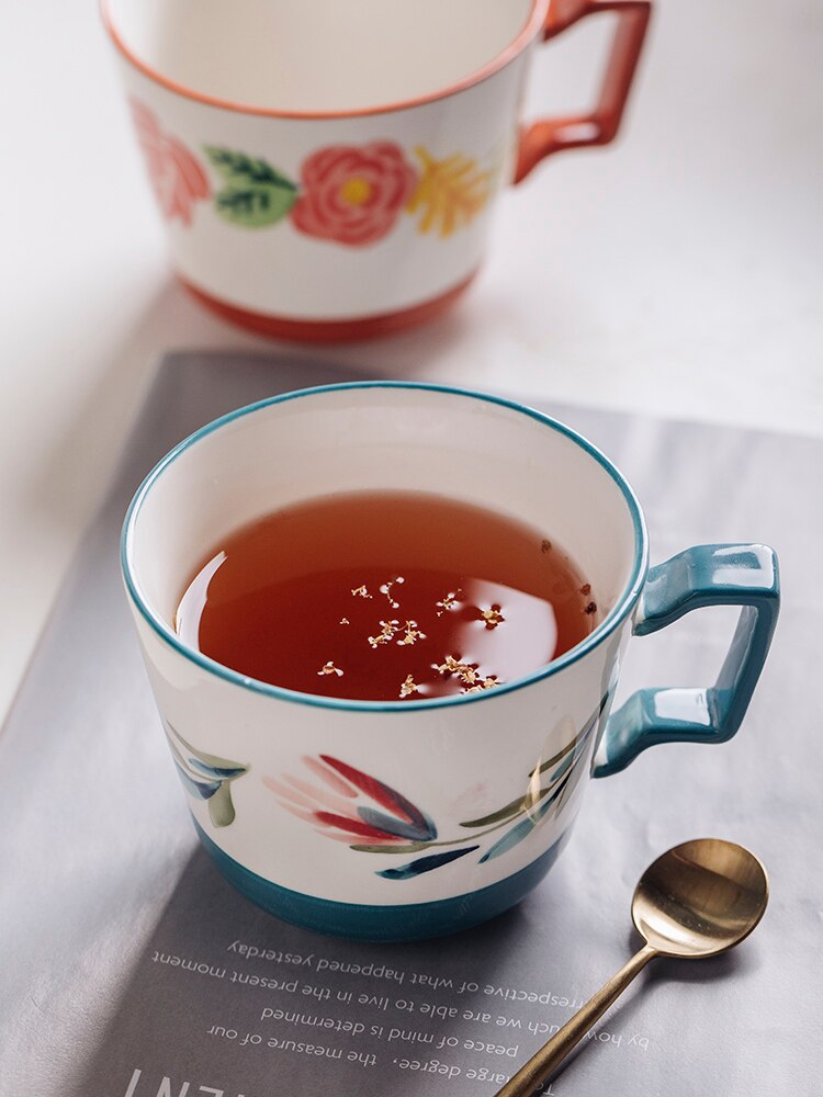 Plaine blanc os chine tasse à café en porcelaine de luxe en céramique Vintage tasse café café thé tasse Thermo Taza café Couple tasse EE50BD