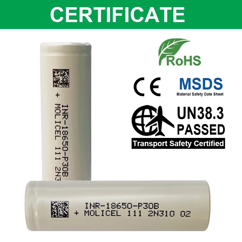 Hohe Entladung Original Molicel P30B INR 18650 3000 mah 30A Batterie Wiederaufladbare Li-Ion Batterien Für Power Werkzeuge Akku