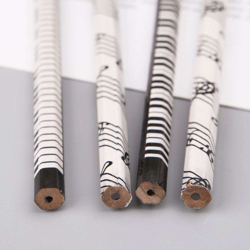 4pcs Musical Note Pencil HB Standard Pencil Music Stationery Piano Notes School Student Pencil Cute