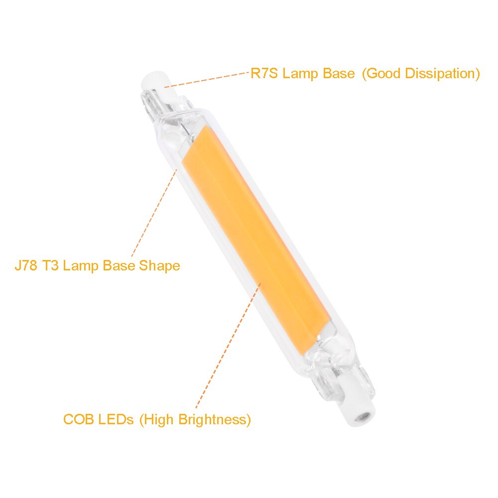 2 Pcs Dimmable Mini R7S COB LED Lamp Bulb Glass Tube For Replace Halogen Light Spot Light AC 110V 220V 5W 10W Energy Saving
