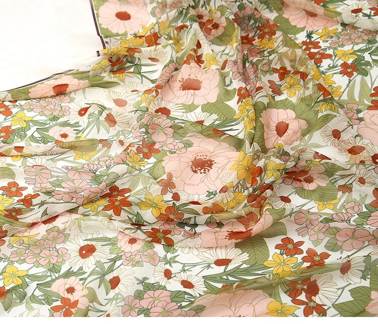 Tela de seda rosa para vestido de boda, Material de gasa de algodón, Georgette, por metro