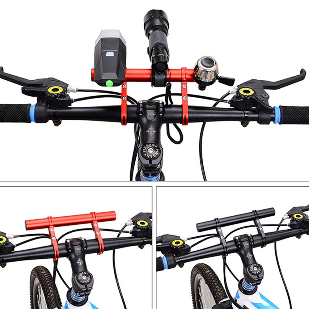Extensor de manillar de bicicleta, abrazadera doble de aleación de aluminio, accesorios para Faro de bicicleta de montaña MTB, 20/30cm