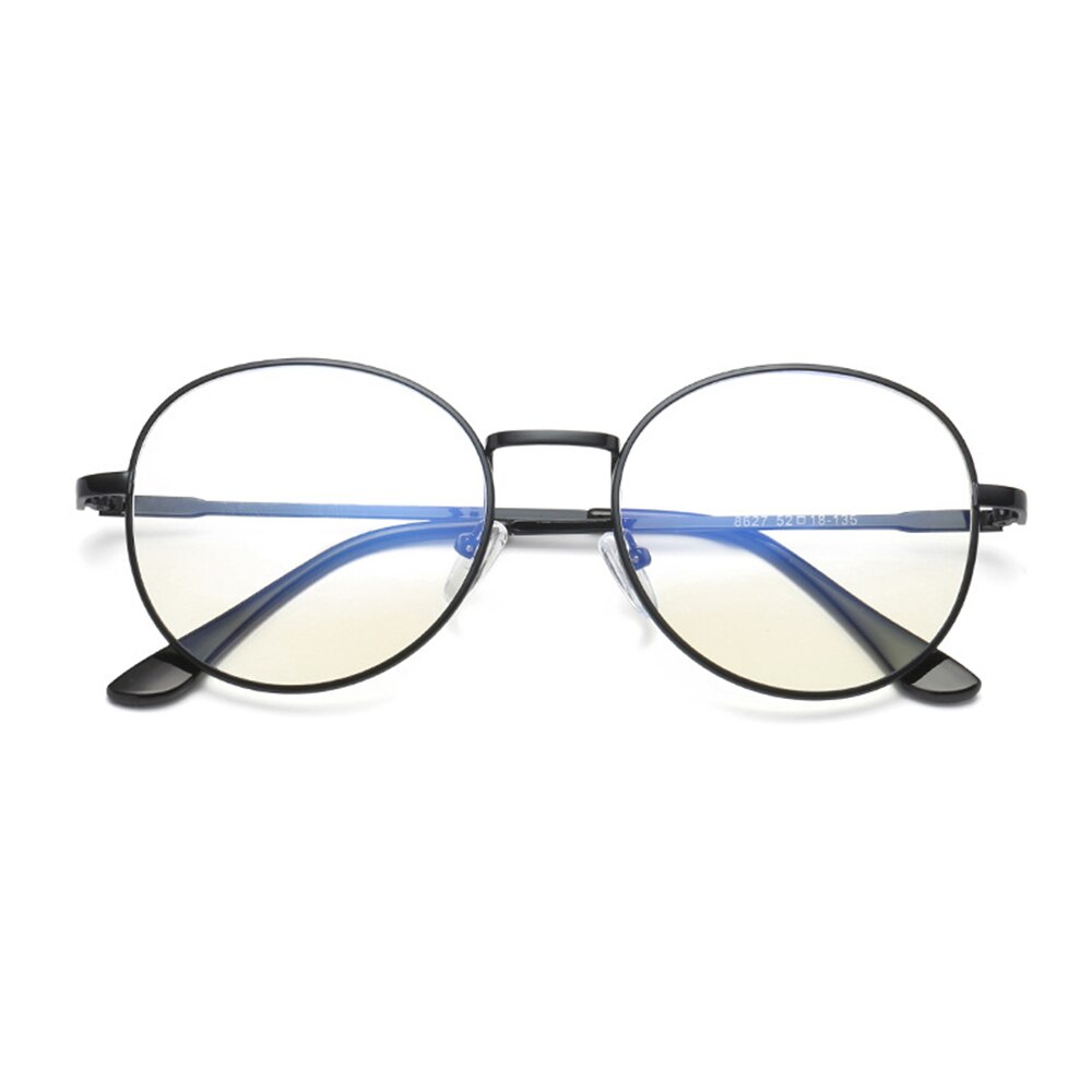 Klassiske vintage runde briller metal stråling briller anti blå lys briller super klare linse kvinder/mænd