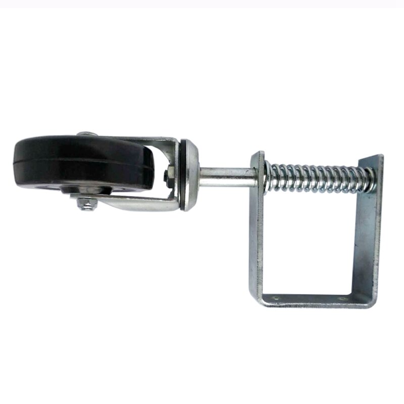 Black Hard Rubber Spring-Loaded Gate Caster with Universal Mount, 5-Inch Wheel, 220-Lb Capacity