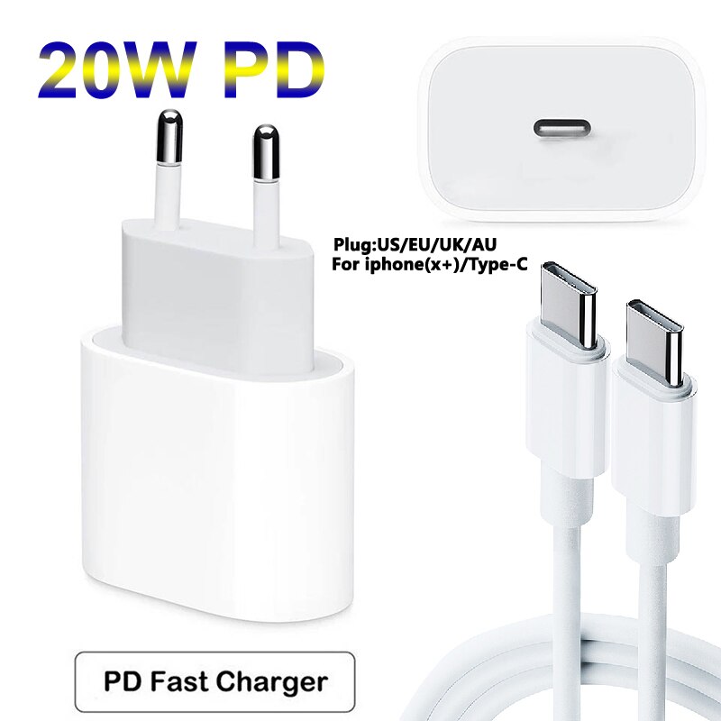 Voor Iphone 12 Pro Charger 20W Pd Usb C Quick Charger Adapter Voor Iphone 13 Mini 12Pro Max 11 samsung Type C Opladers Draagbare Eu