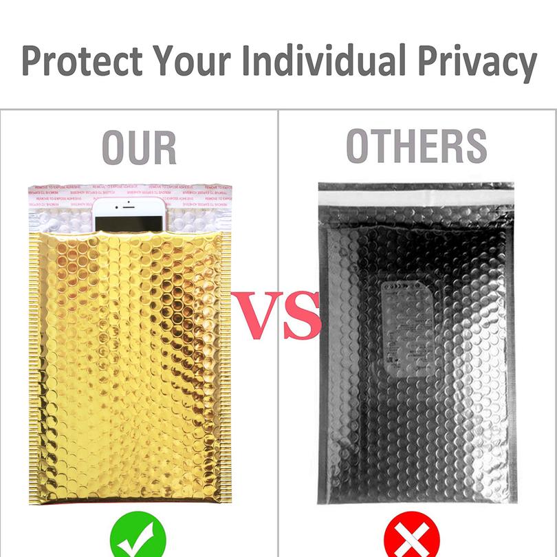 25Pcs/Lot Gold Padded Bubble Envelopes Metallic Bubble Mailer Gold Aluminum Foil Bag Packing Wrap