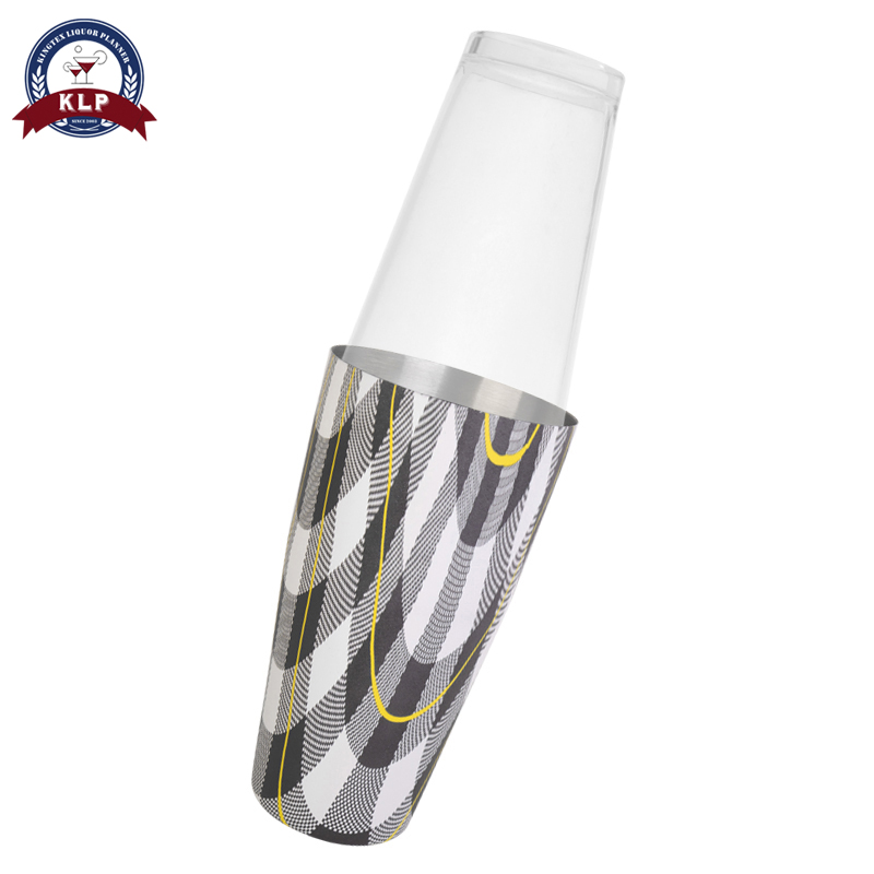 Mooie decoratieve patroon 800ml Rvs boston cocktail shakers: CS260