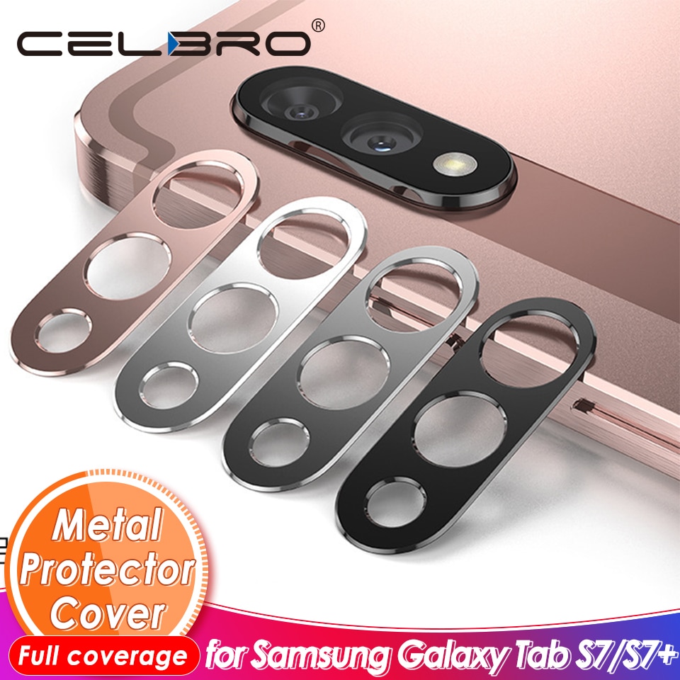 Voor Samsung Galaxy Tab S7 Plus Luxe Camera Guard Cirkel Metalen Lens Protector Case Beschermhoes Bumper Bescherming Ring
