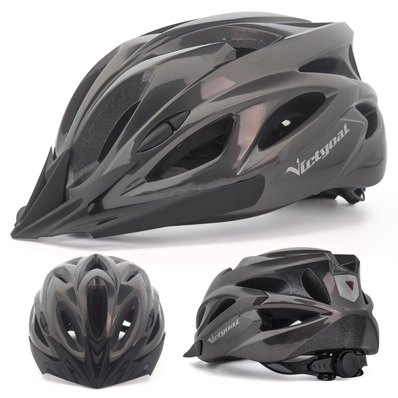 VICTGOAL Adult Bike Helmet with LED Light Bicycle Helmet with Sun Visor for Men Women Road Mountain Bike Cycling Scotter E-bike: Ti