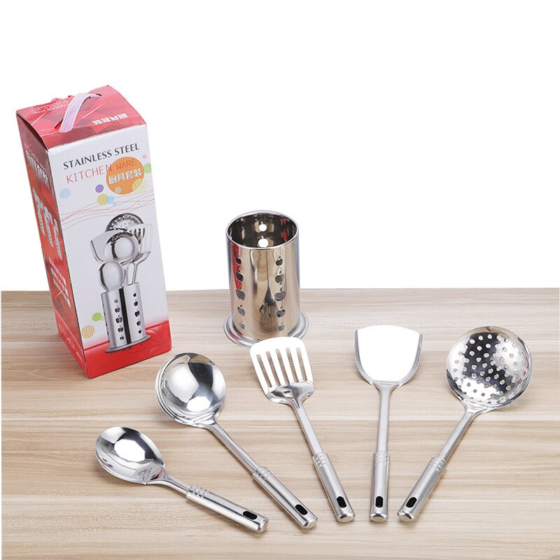 Kitchen Utensils Cooking Utensils Set Spatula Shovel Cooking Tools Set Stainless Steel Kitchen Tools Accessories R2048: 6 Pieces