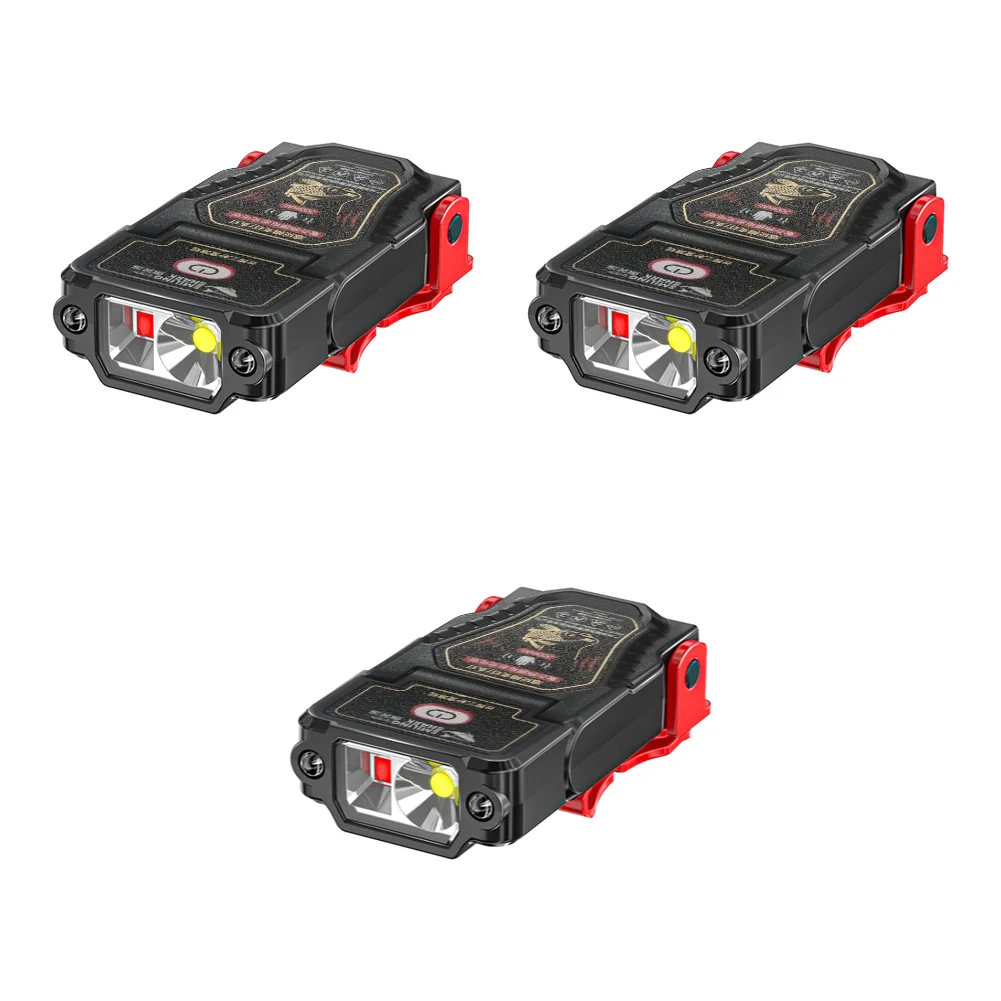 1-10 stk. mini-sensor-led-pandelampe med hat og kasketklemme, genopladelig pandelampe, vandtæt lommelygte til camping og fiskeri: Grøn