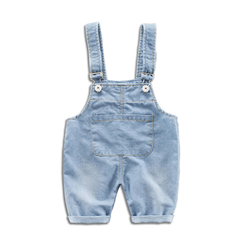 Baby Meisje Kleding Leuke Zoete Blauwe Jumpsuits Mode Eenvoudige Effen Kleur Jongens Gewassen Jeans Zomer Casual Denim Romper Strap Shorts: 3T