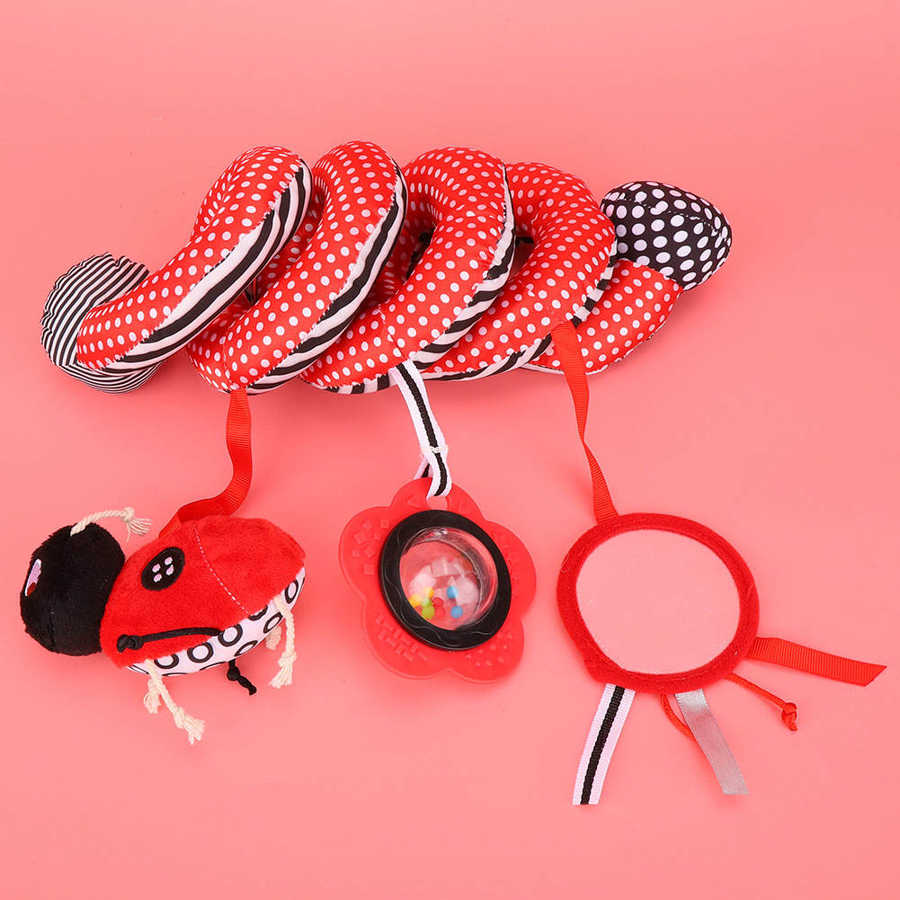 Jouets de voiture suspendus pour poussette lit forme animale infantile spirale jouets en peluche pour poussette barre tentures hochet jouets