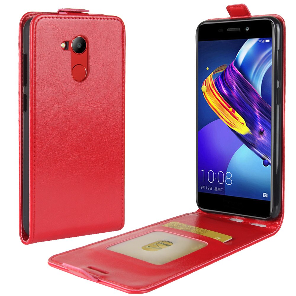 Funda para Huawei Honor 6C Pro (Honor V9 jugar) de la cubierta de la Funda de cuero de la hebilla magnética funda protectora: Rojo