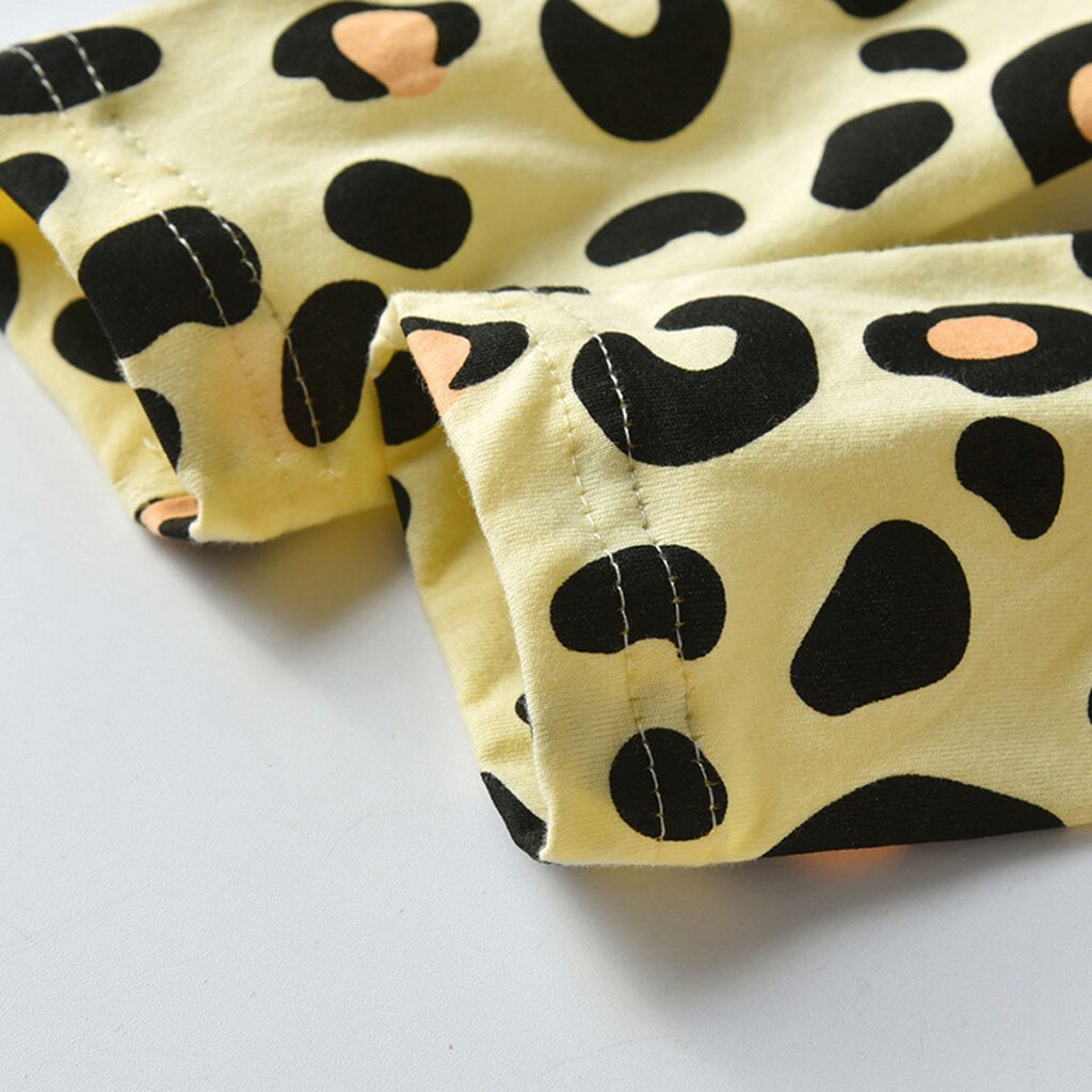 Children's long-sleeved pajamas leopard print boys and girls leopard casual and comfortable pajamas set пижама детская 40*