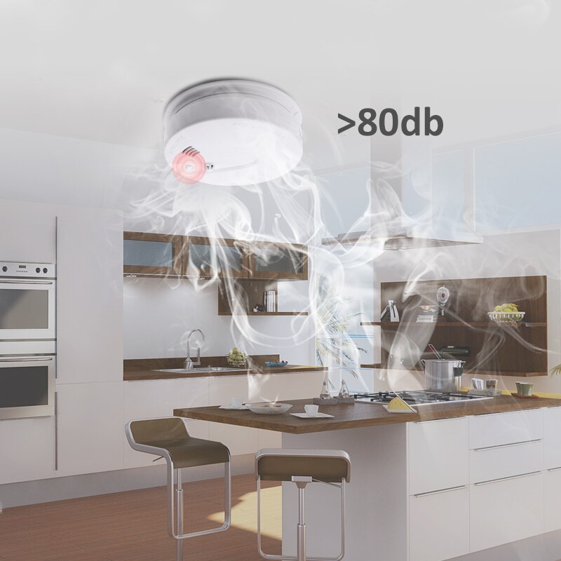 2 stk 85db trådløs varme- og røgdetektor brandalarmsystem til hjemmet smart røg temperaturføler til 433 mhz wiigsm  g90b plus