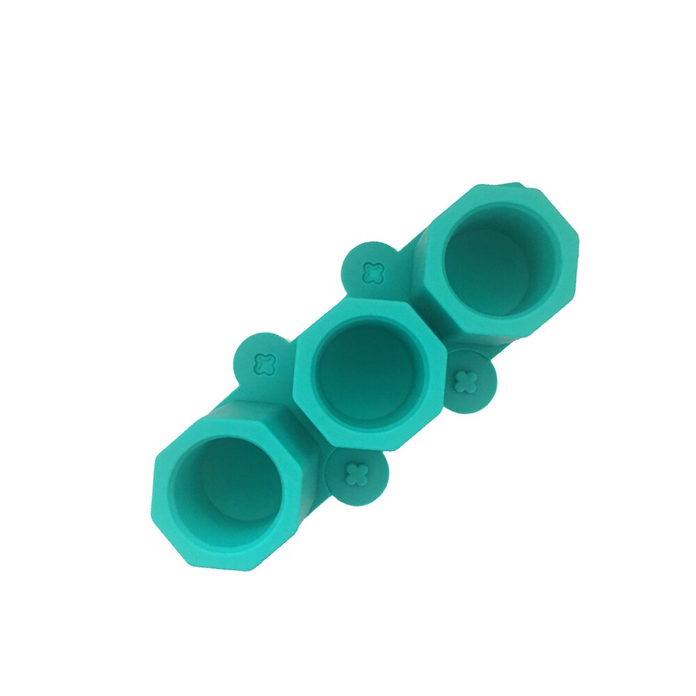 Molde para maceta de hormigón poligonal redondo geométrico de 3 agujeros, moldes de cemento para decoración de velas de aromaterapia de silicona: 01