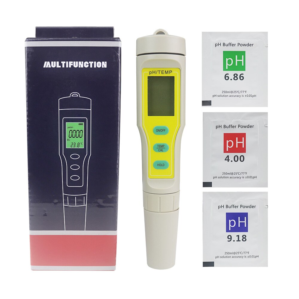Protable PH / TEMP Meter LCD Digital PH Tester Thermometer Aquarium Pool Water Wine Urine Analyzer ATC