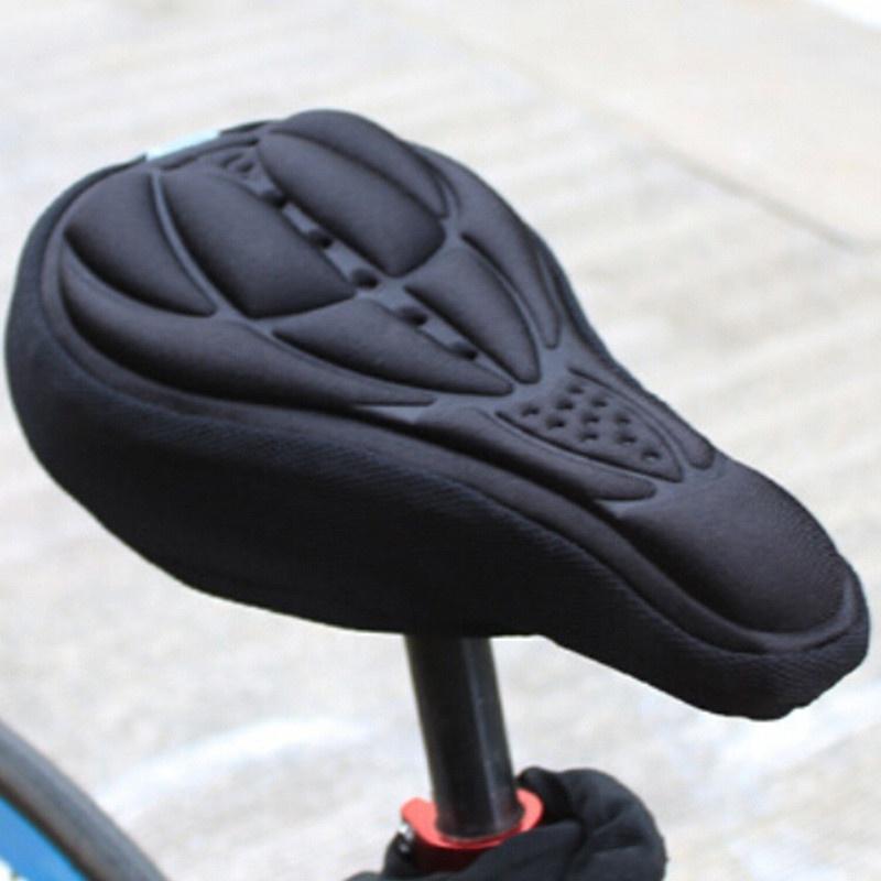 4 couleurs imperméable à l'eau VTT selle épaissie Extra confortable Gel 3D Silicone vélo housse de coussin respirant siège souple: Black