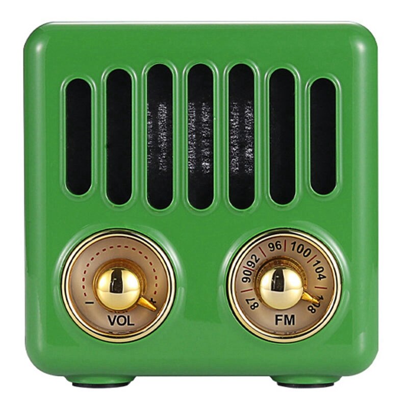 Retro Radio Bluetooth Speaker, FM Radio with Old Fashioned Classic Style, AUX Bluetooth TF Card MP3 Player: Green