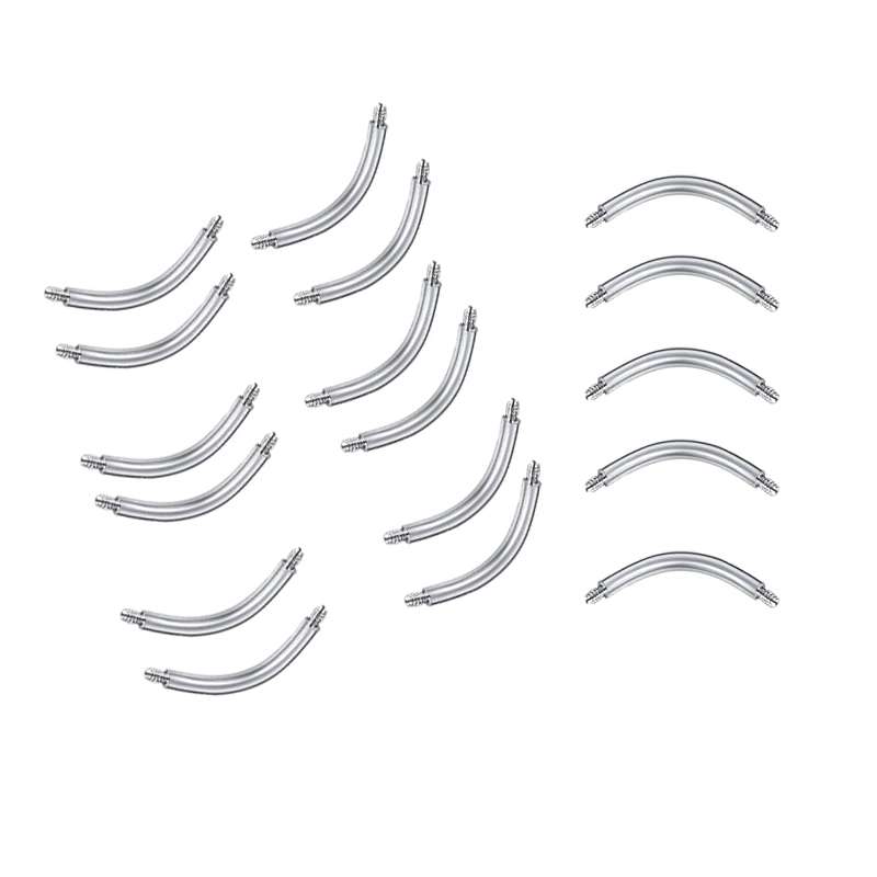 20 pezzi di ricambio Labret bilanciere accessori per piercing barra dritta barra piegata 14g 16g gioielli per il corpo in acciaio inossidabile fai-da-te