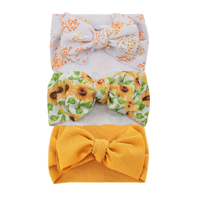3Pcs/Set Cute Big Bowknot Baby Headband Flower Dot Elastic Baby Girl Hair Bands For Newborn Infant Baby Hair Accessories: set 03