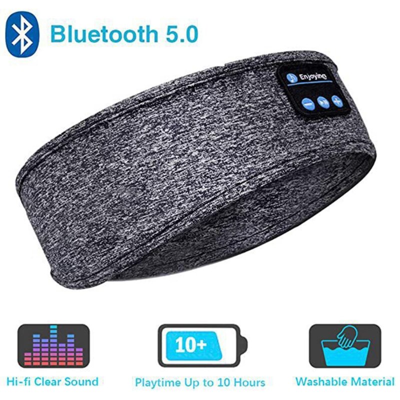 Bluetooth Sleeping Headphones Headband Thin Soft Elastic Comfortable Wireless Music Headphones Eye Mask for Side Sleeper 40JB