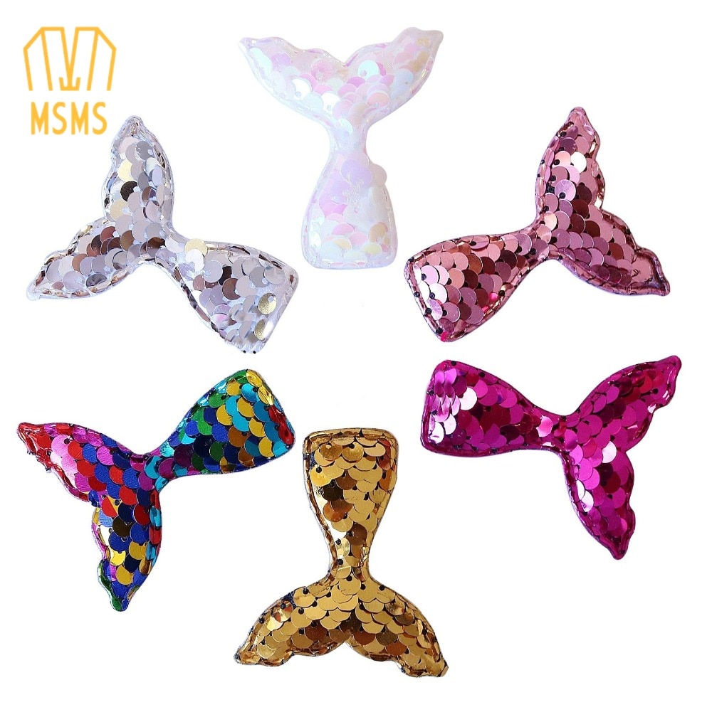 reversible Sequin Padded Mermaid TAILS,Changeable accessories for Baby Girl mermaid applique