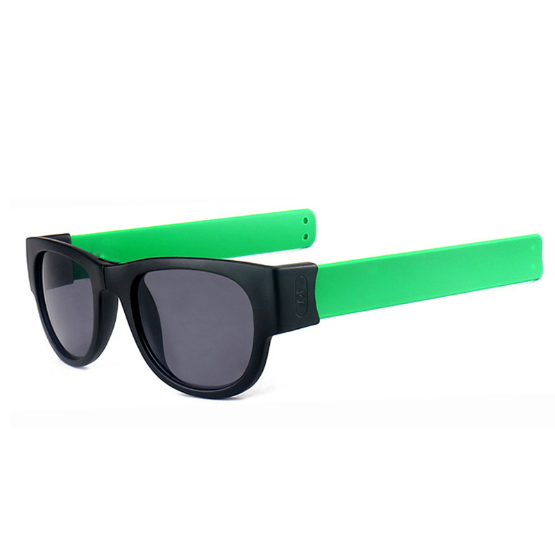 Pieghevole schiaffo braccialetto sport pesca occhiali da suola donna Slappable bracciale occhiali da suola per uomo polsino piega tonalità occhiali: verde