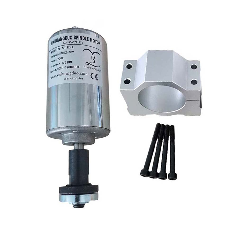 48V 200W 300W 400W 500W Angle Grinder Spindle Motor Air-cooling cnc Spindle DC Motor + 1pcs 52mm Clamp For CNC Machine: Package1  200W