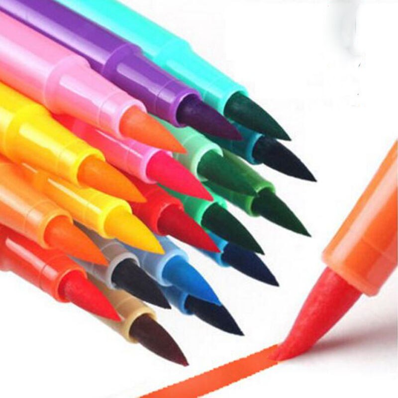 Soft Head Watercolor Pen Washable Watercolor Pen Not Dirty Hand Brush 12 Color Pen Set Painting Pen