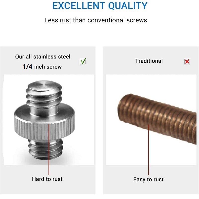 Metal 1/4 "Male Naar 1/4" Of 3/8 "Buitendraad Adapter 1/4 Of 3/8 Inch Dubbele Mannelijke Schroef adapter Voor Statief Camera Accessoires