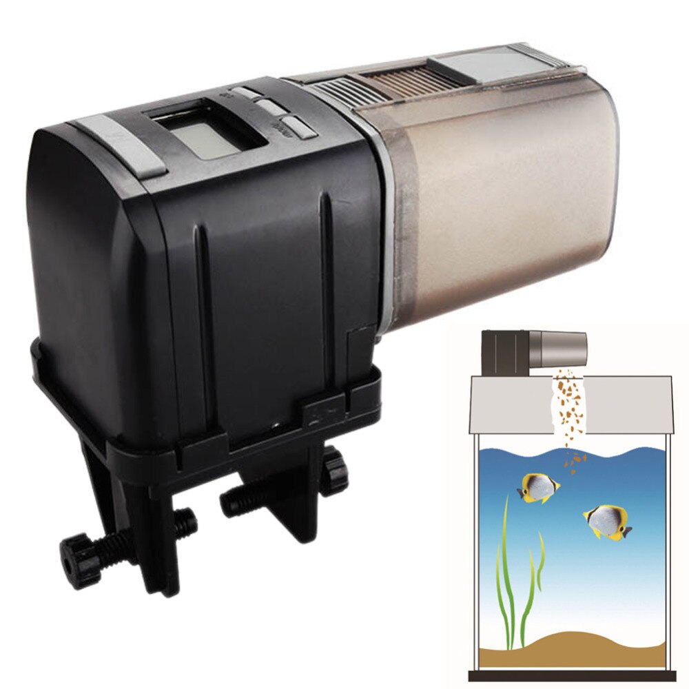 automatic fish feeder Intelligent Programmable Mini Digital LCD Auto Fish Feeder Aquarium Tank Automatic Food Dispenser
