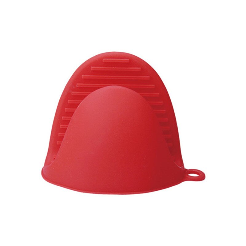 TTLIFE Silicone Kitchen Organizer Insulated Heat Pot Clips Microwave Oven Gloves Plate Clip Anti-scald Thicken Kitchen Glove: Red