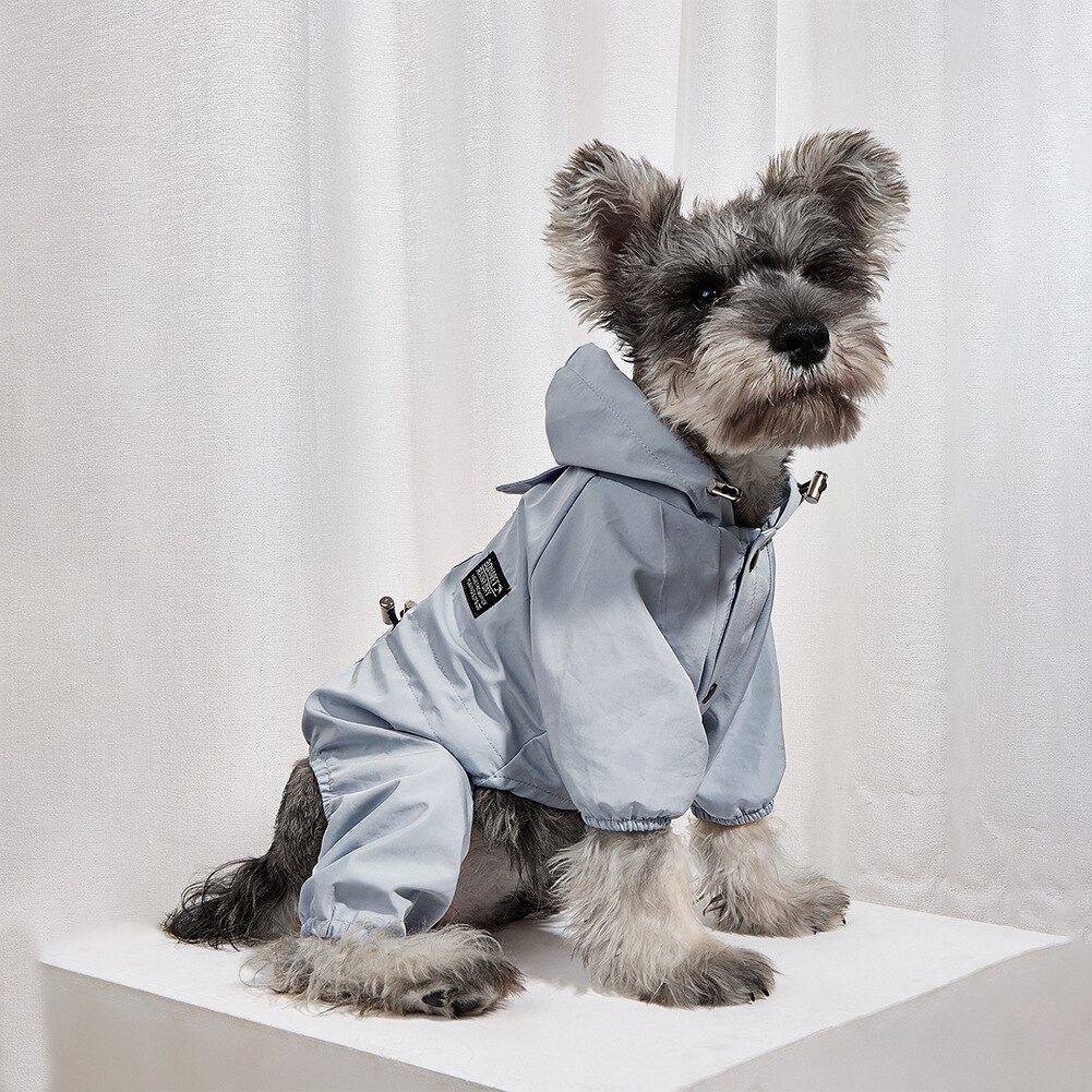 Impermeable Dog Clothes Jacket Waterproof Mesh Breathable Sweat-Absorbent Reflective Dog Raincoat Coat
