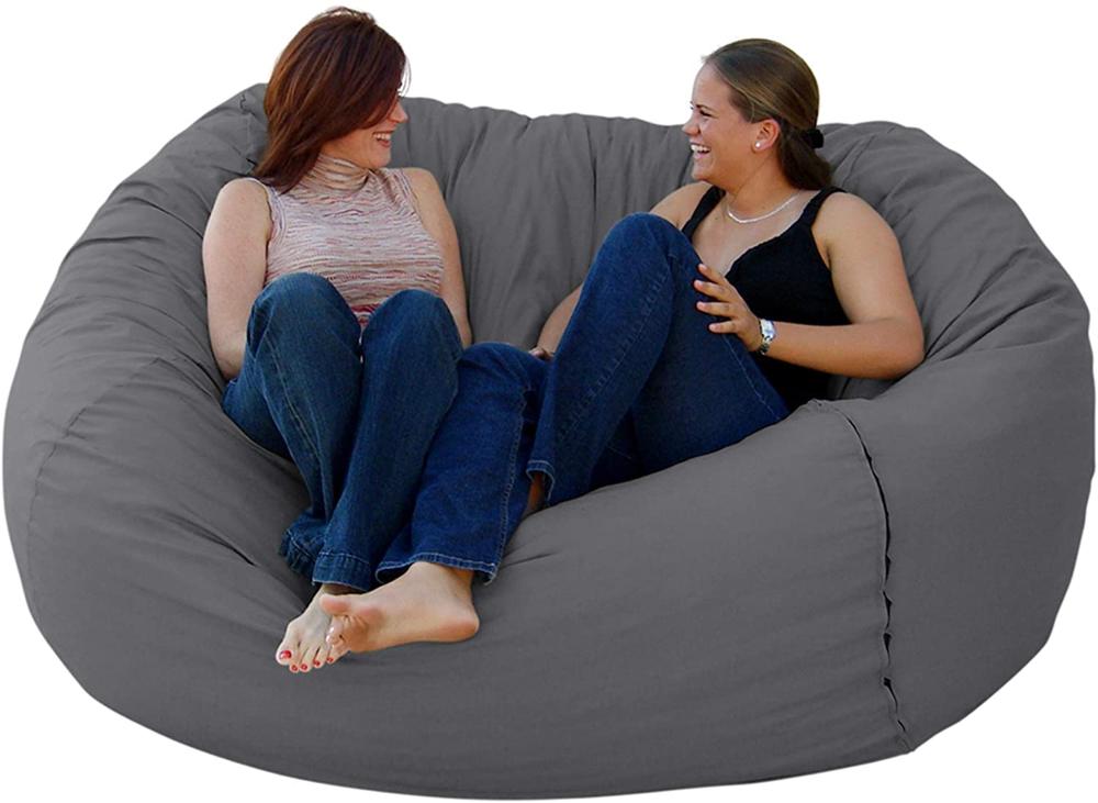 Mysig säck 6- fot stor bockskinn mjuk bean bag stol sofföverdrag