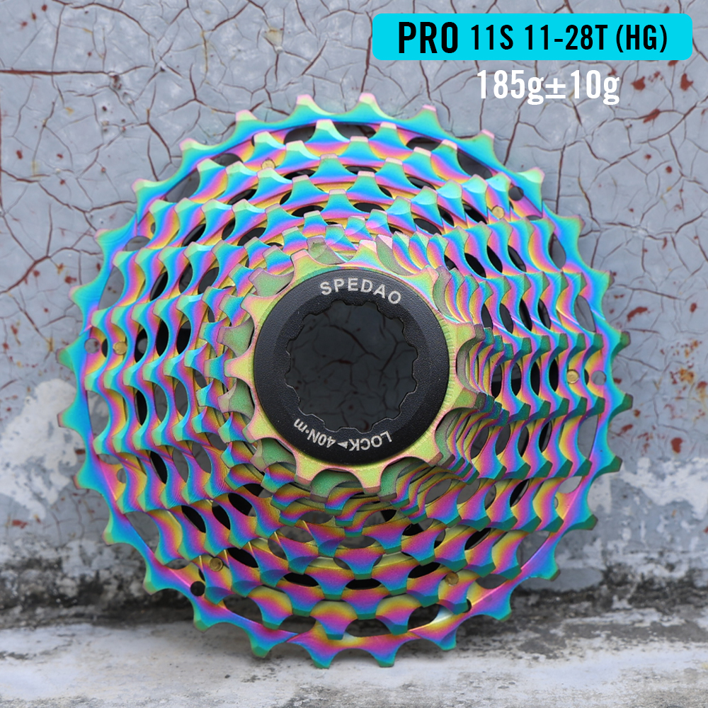 SPEDAO Racefiets Cassette Ultralight 11 Speed 11-25/28/32/34T CNC Vrijloop K7 11V 11S HG Tandwiel Voor R9100 Fiets Vliegwielen: violet