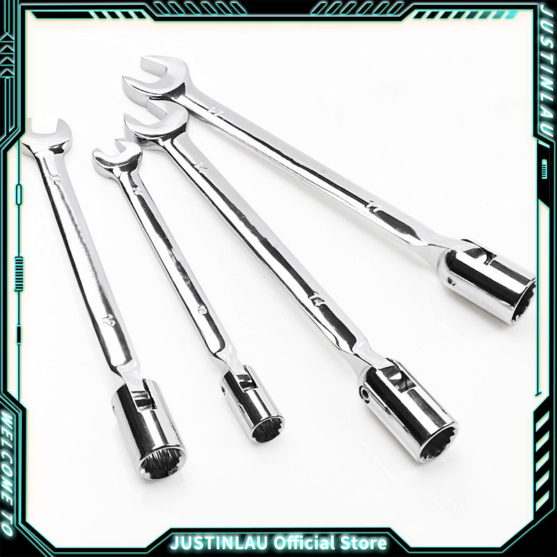 Herramienta de llave de tubo giratoria de doble extremo, juego de enchufes de actividad, herramientas, llave de tubo Flexible de cabeza giratoria métrica, herramienta de acero CRV