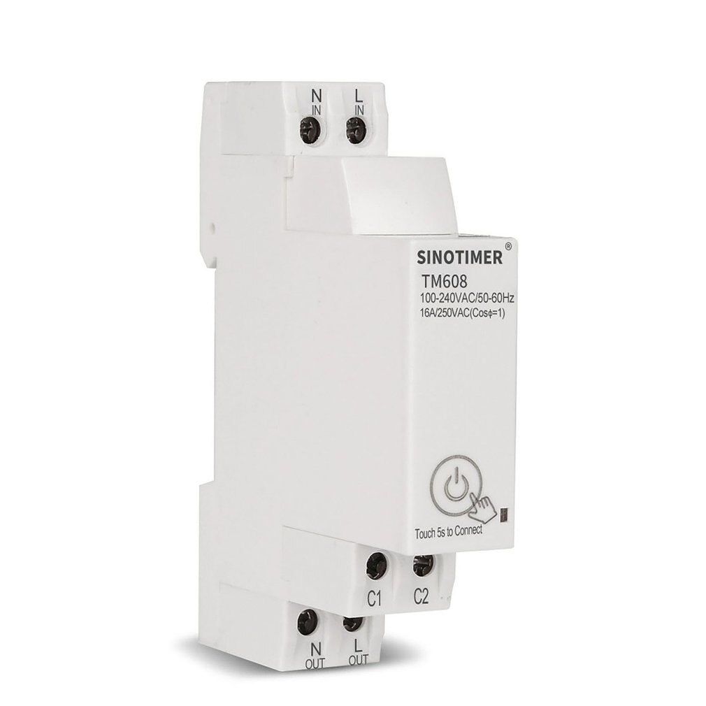 18mm Single Phase Digital Timer Switch Remote WiFi Smart Light Control Switch Programmer With Energy Monitoring 100-240V 16A