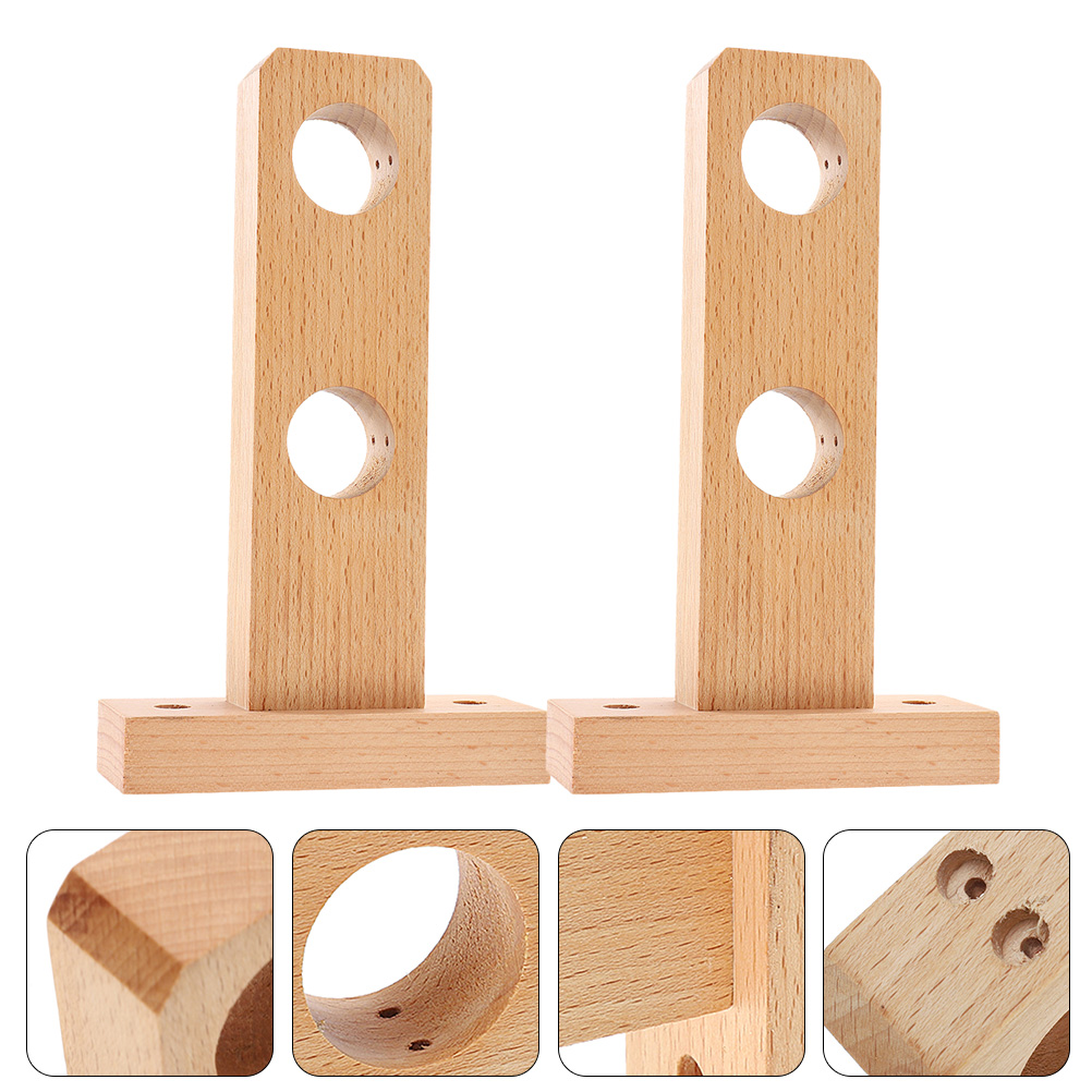 Soporte de barra de cortina de madera, soportes de barra de cortina de madera para decoración del hogar, ganchos de soporte ciego, accesorios para cortinas, 2 uds.