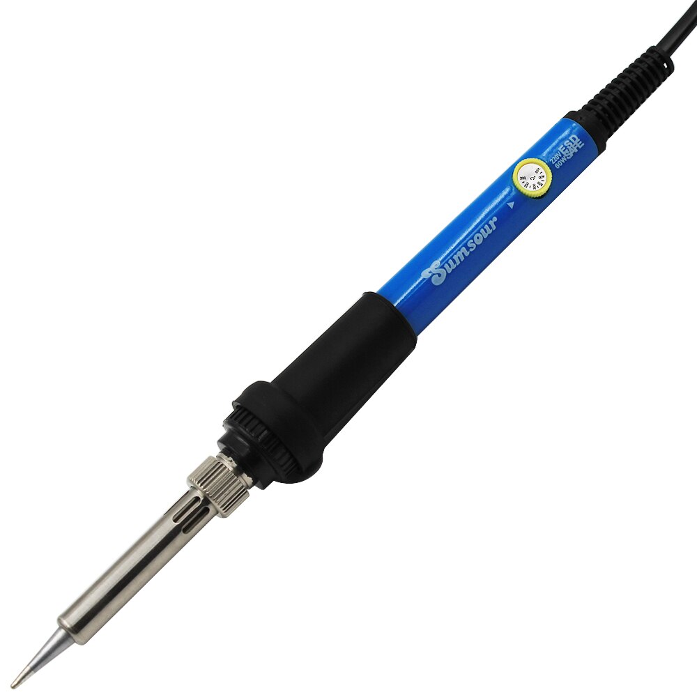 60W Temperatur Einstellbar Elektrische Lötkolben 110V 220V 80W Digital Display Solder Stift Schweißen Reparatur Werkzeuge: 220V EU Plug / 60W Blue