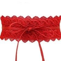black white wide corset lace belt female self-tie belt belt girth belt women's belt wedding dress belt accessories: red