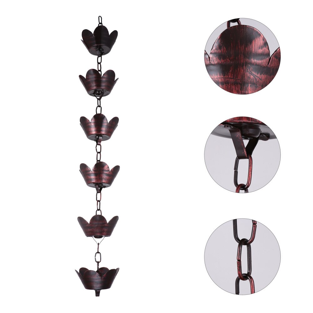 1m Modern Rain Chain Decorative Petal Shape Rain Catcher for Downspout